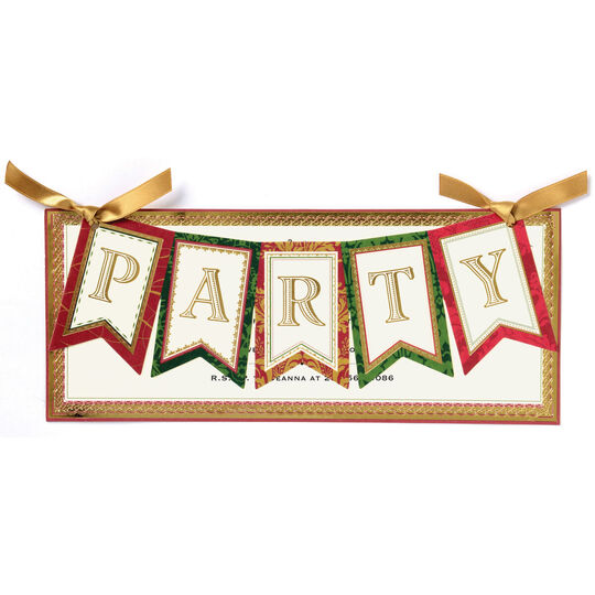 Christmas Party Banner Die-cut Invitations